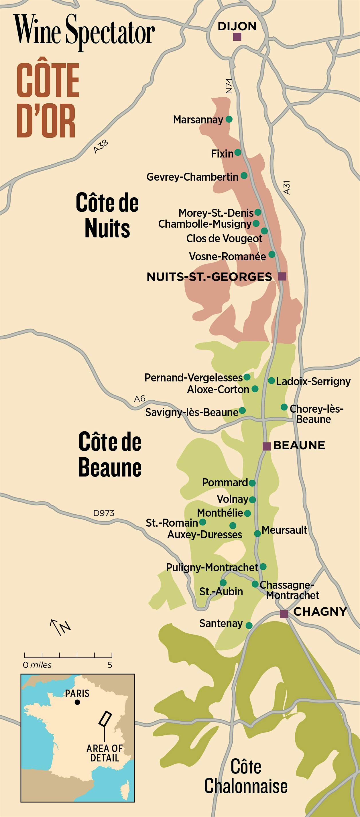 Burgundy Vintage Chart Ratings for Côtes de Beaune Reds